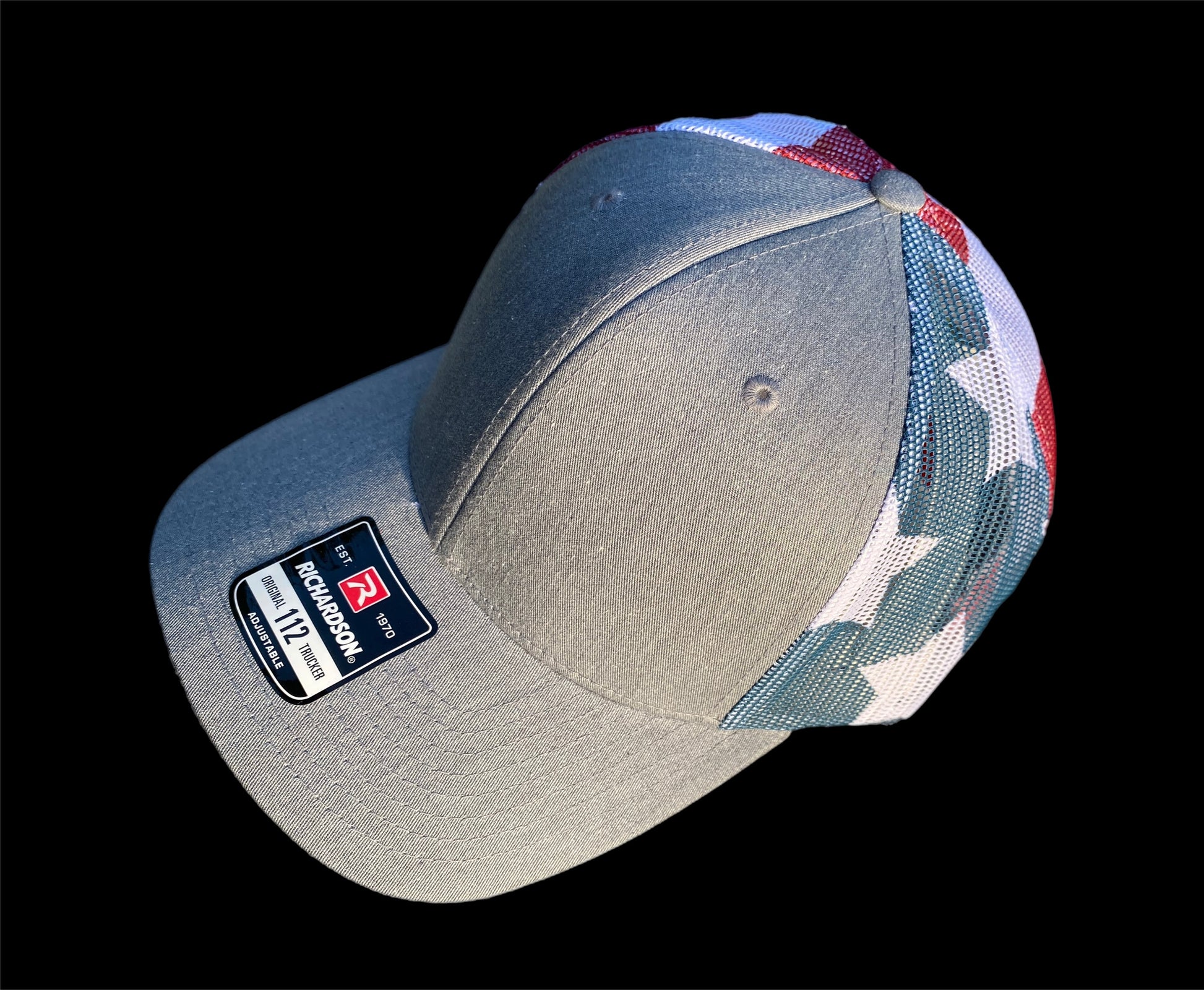 Richardson 112 Curve Bill Heather Grey/American Flag